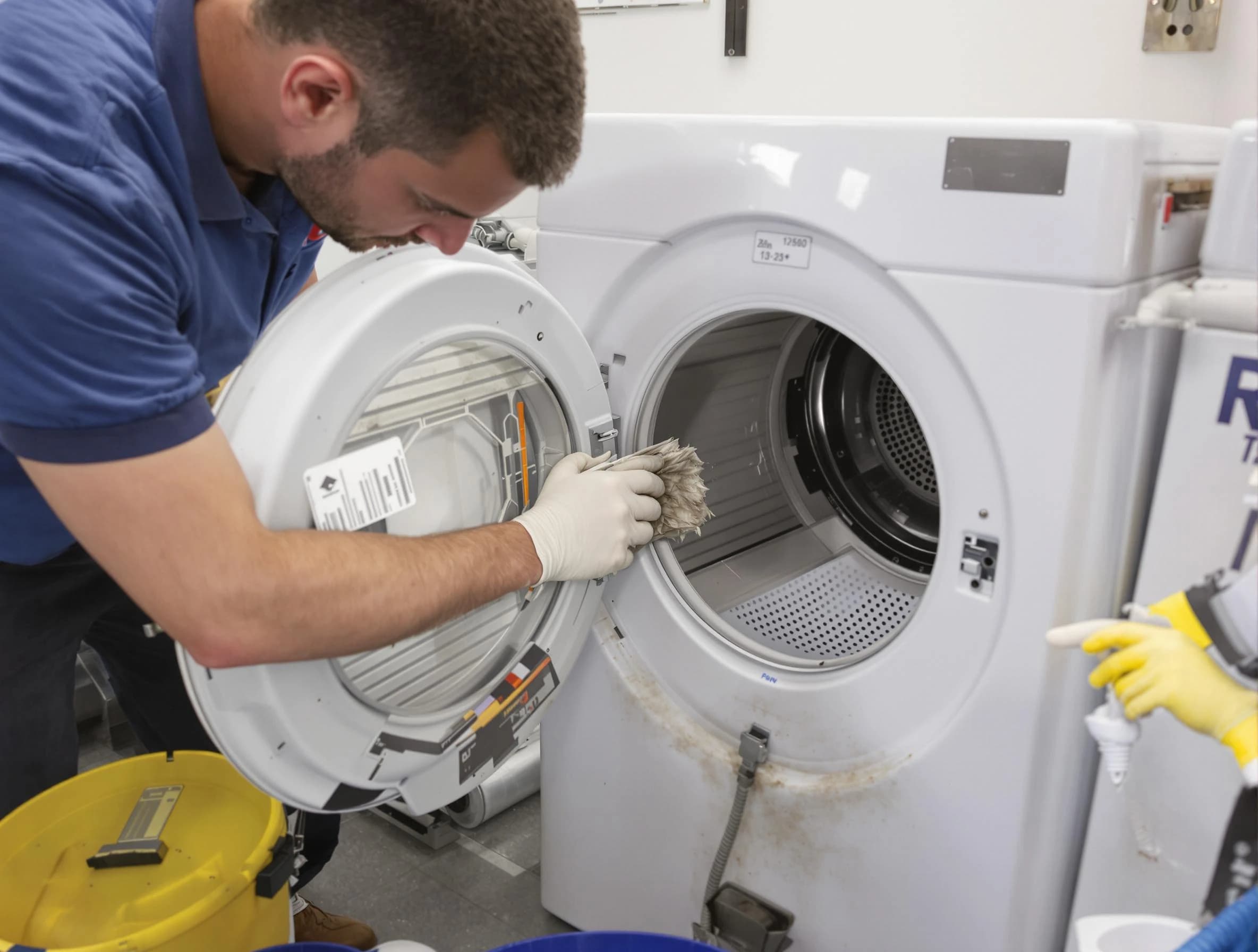 Rancho Cucamonga Dryer Vent Cleaning specialist performing detailed lint trap cleaning service in Rancho Cucamonga
