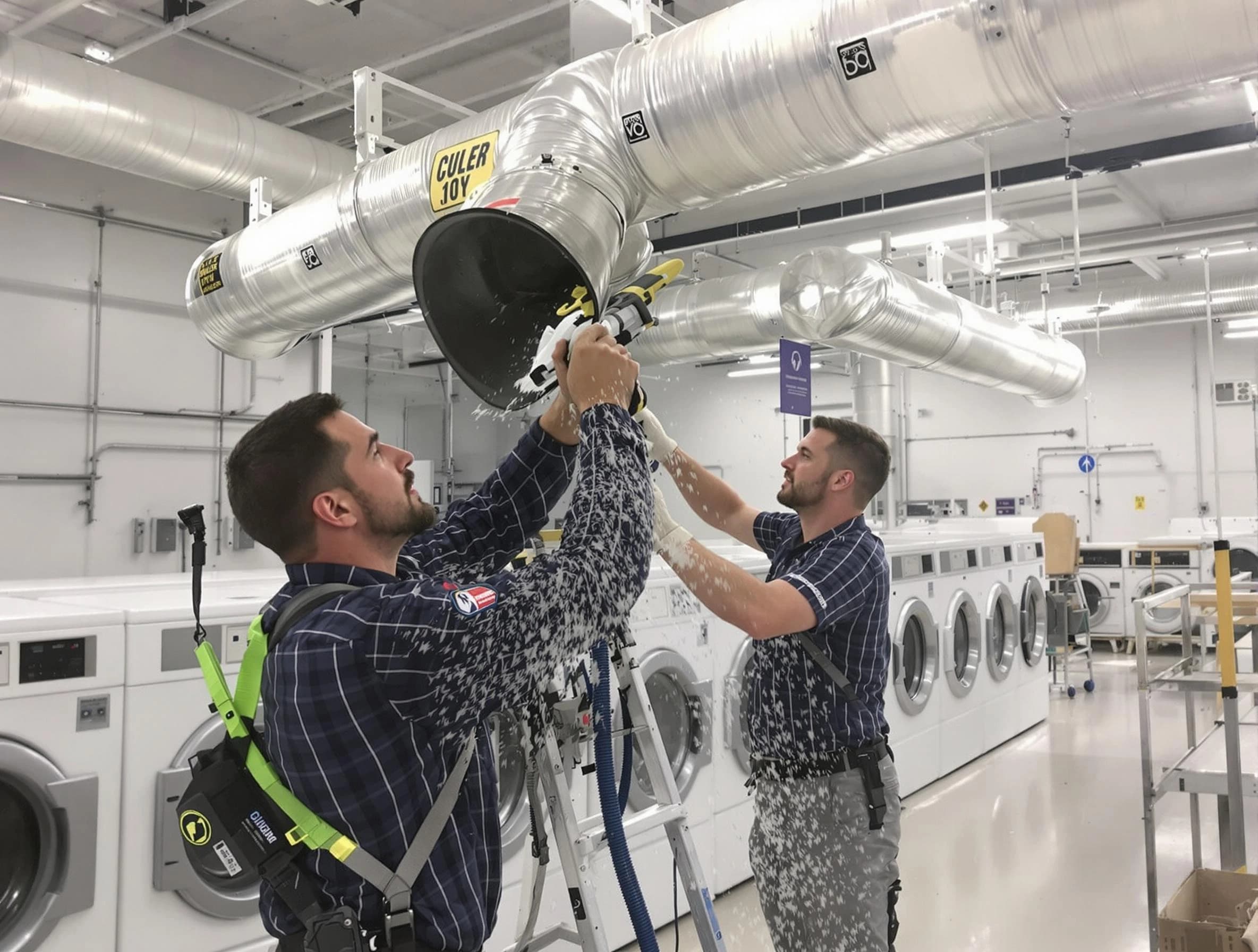 Rancho Cucamonga Dryer Vent Cleaning team performing large-scale commercial dryer vent cleaning in Rancho Cucamonga
